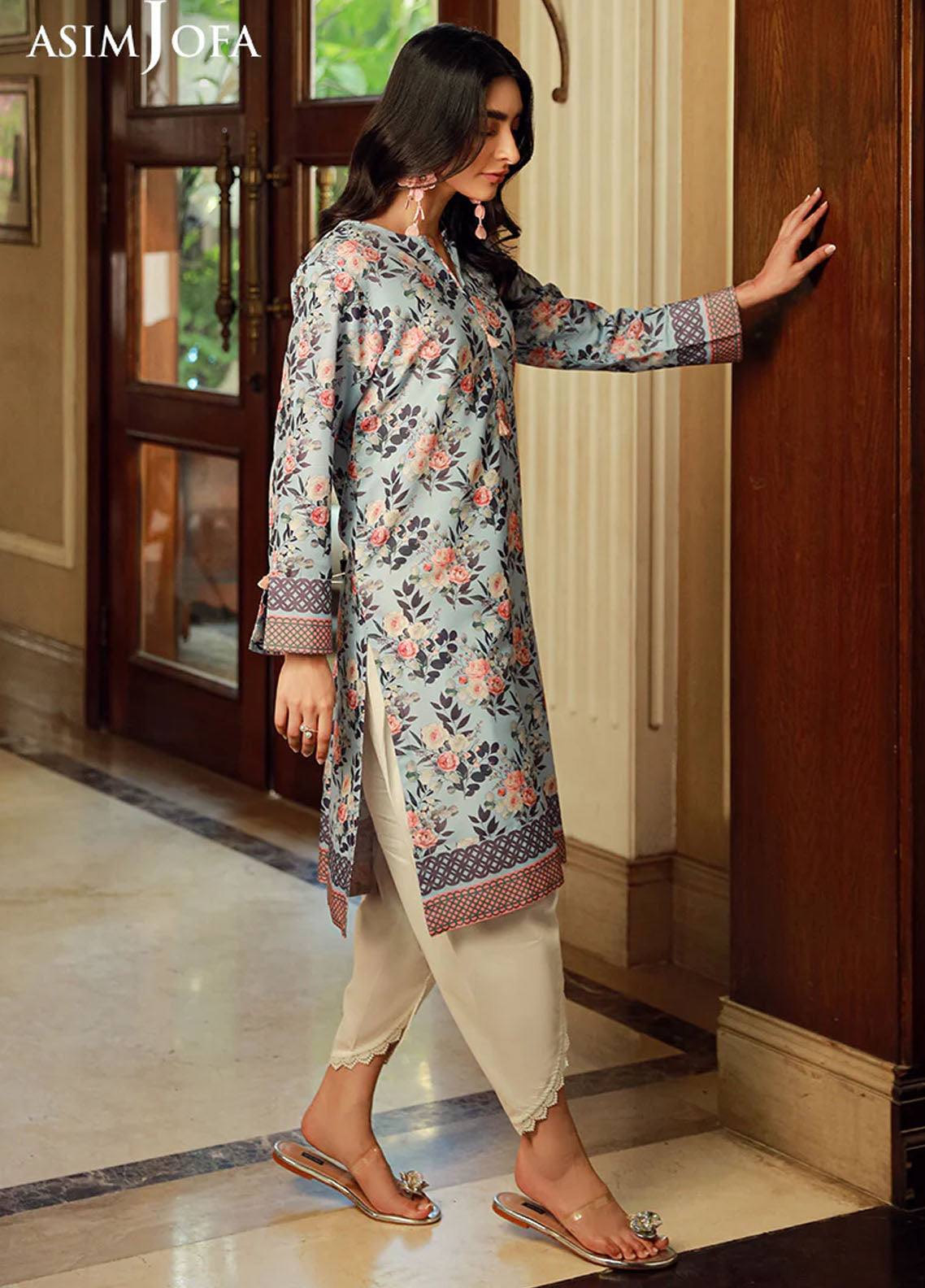 Asim Jofa Pret Printed Raw Silk Kurti AJSS-06