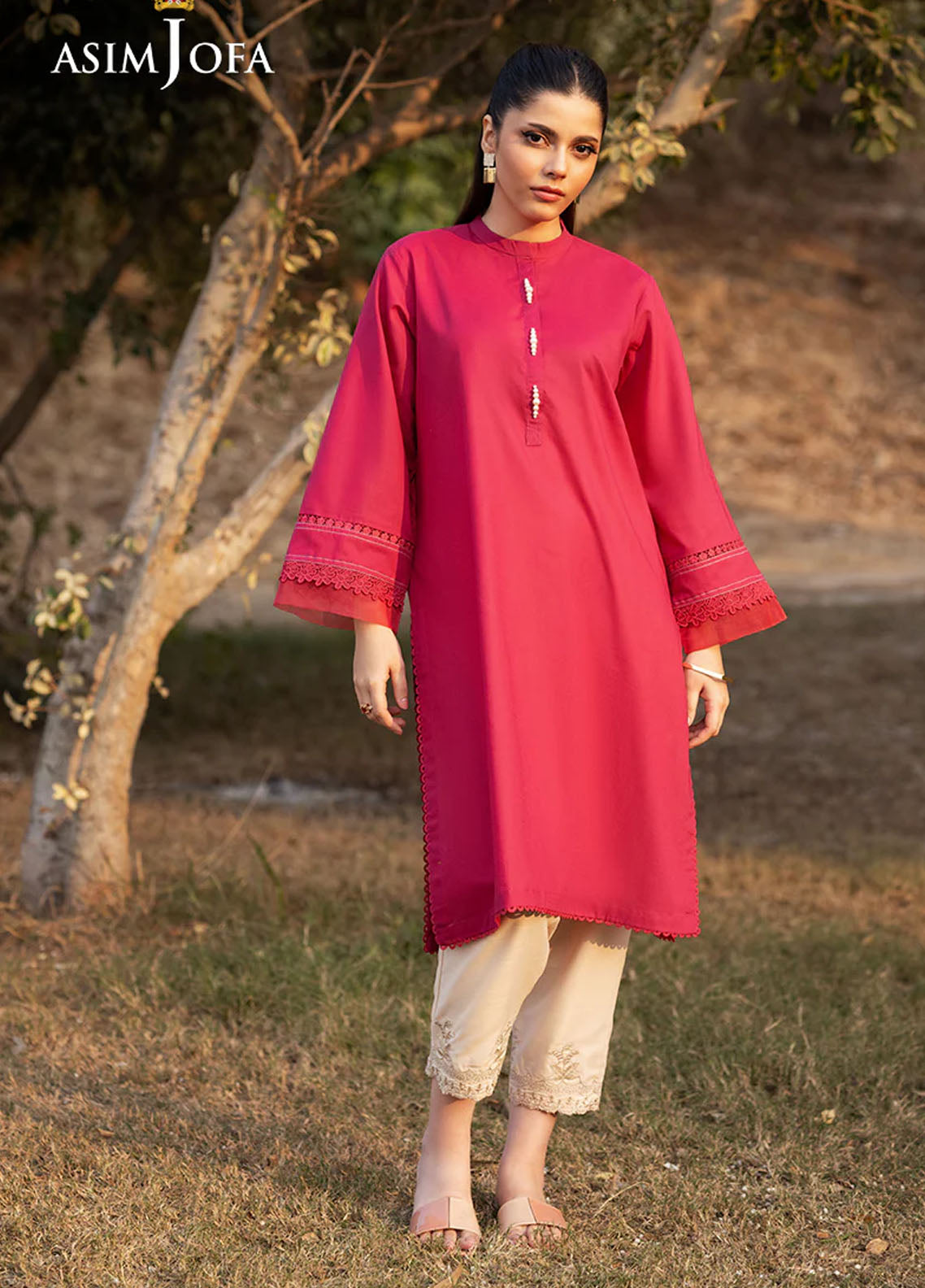 Asim Jofa Pret Solid Cambric Kurti AJPB-92