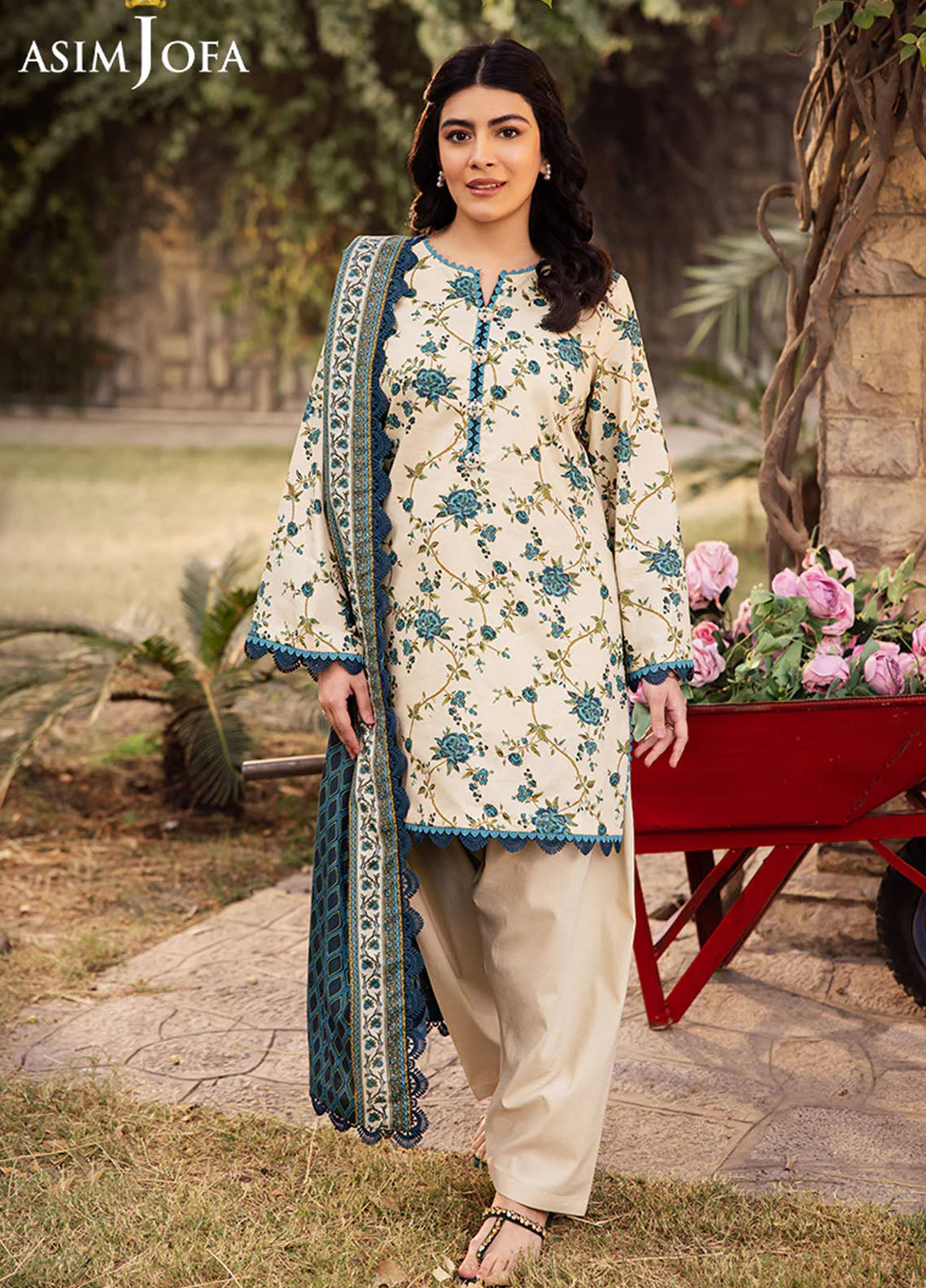 Asim Jofa Printed Lawn Suits Unstitched 3 Piece AJUBJ-34