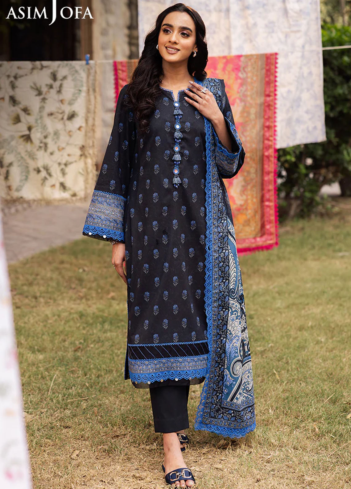 Asim Jofa Printed Lawn Suits Unstitched 3 Piece AJUBJ-55