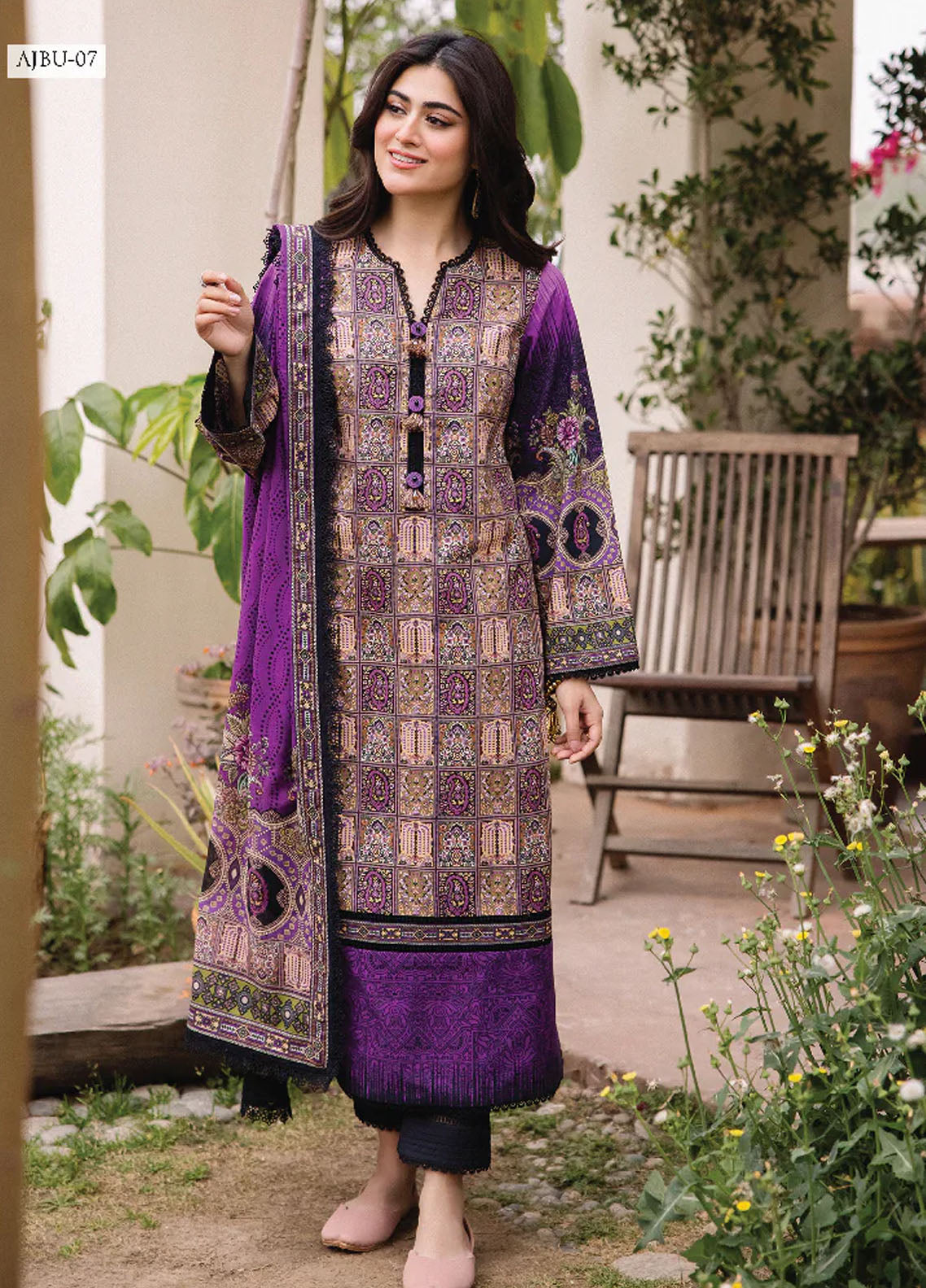 Asim Jofa Prints Unstitched Collection 2024 AJBU-07