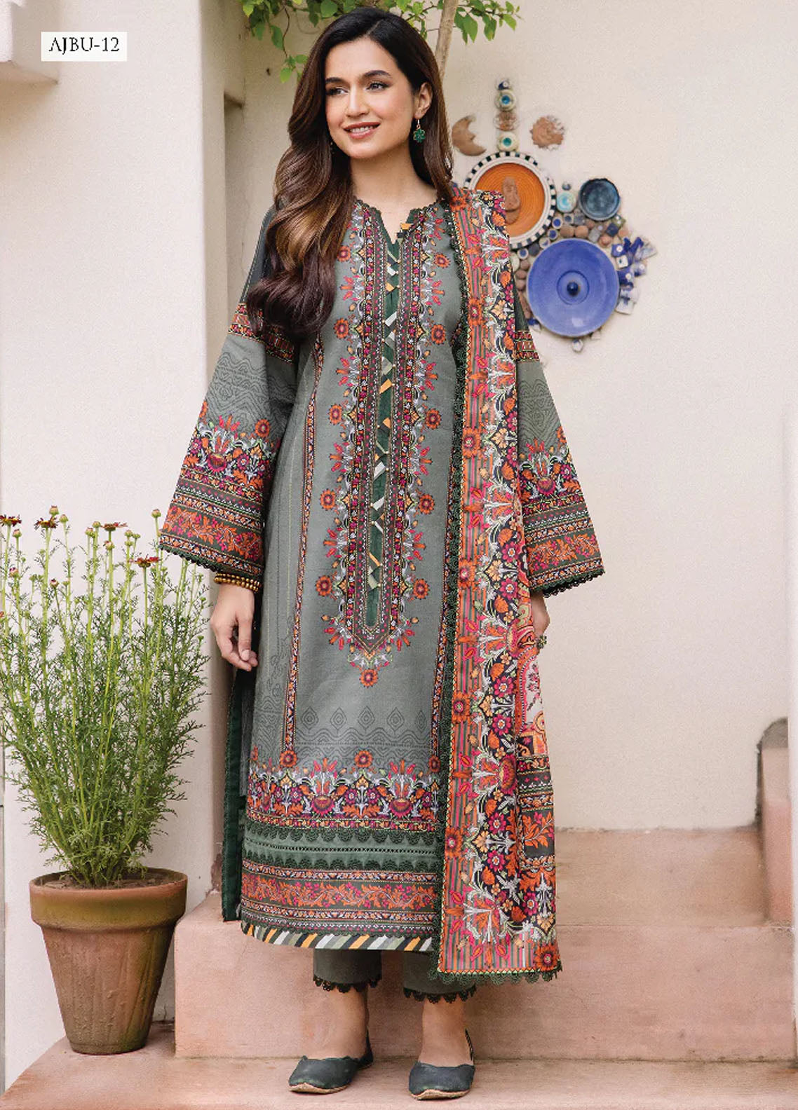 Asim Jofa Prints Unstitched Collection 2024 AJBU-12