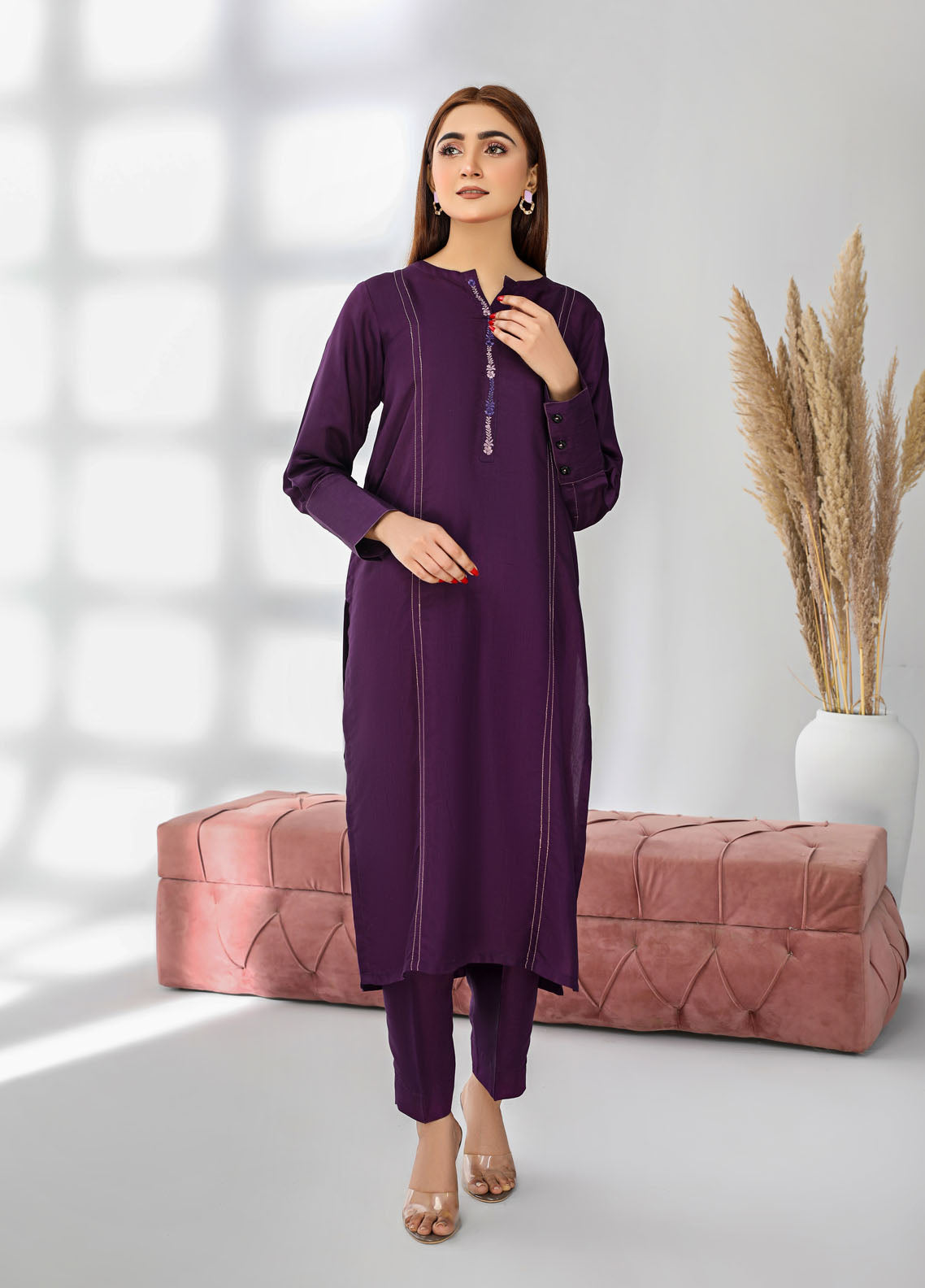 Aura Apparel Casual Pret Viscose 2 Piece Dress AU23FLG Mahrosh