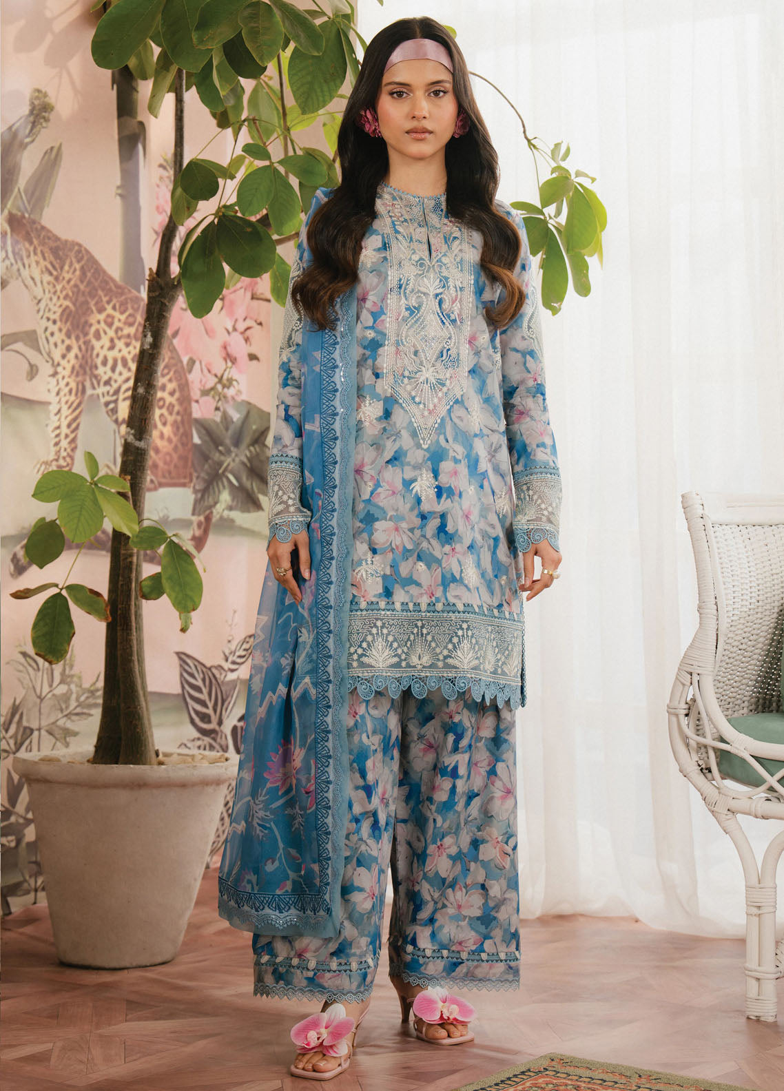 Ayzel by Afrozeh Armelia Printed Lawn Collection 2025 D-04 Scilla