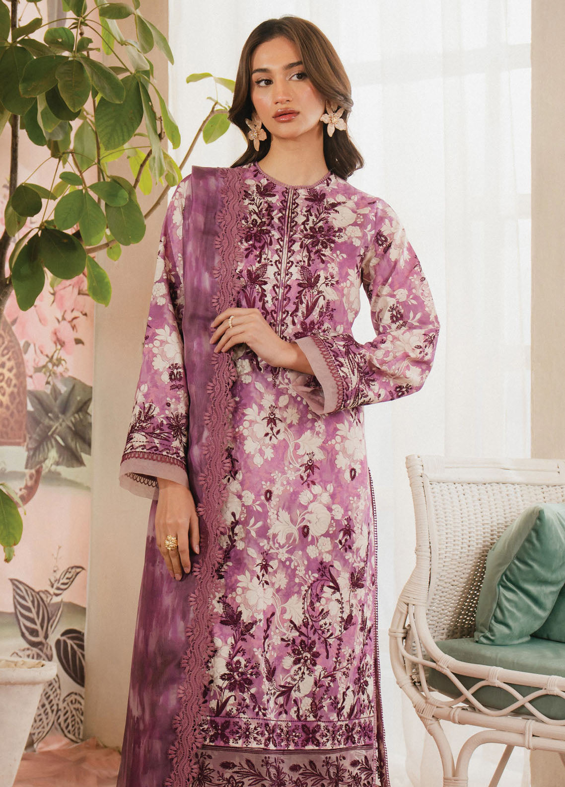 Ayzel by Afrozeh Armelia Printed Lawn Collection 2025 D-07 Ren