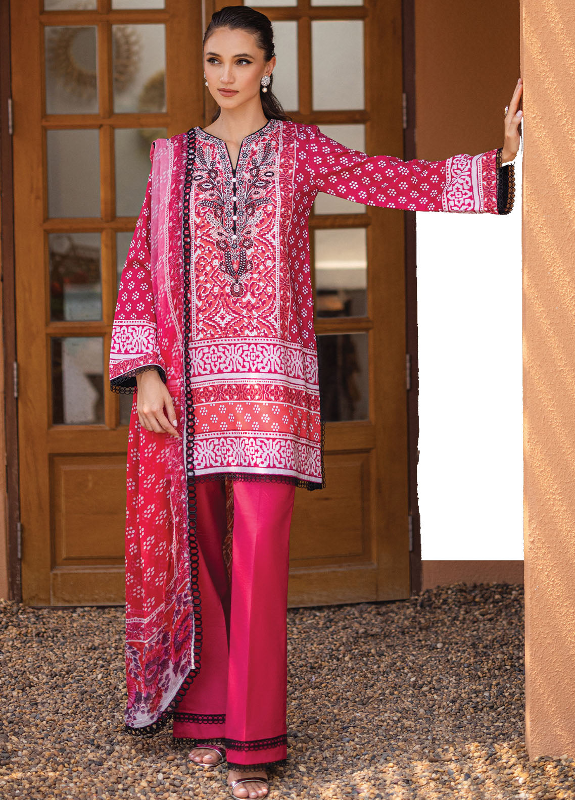 Azalea by Roheenaz Unstitched Lawn Collection 2024 Coral Cascade RNZ-06B