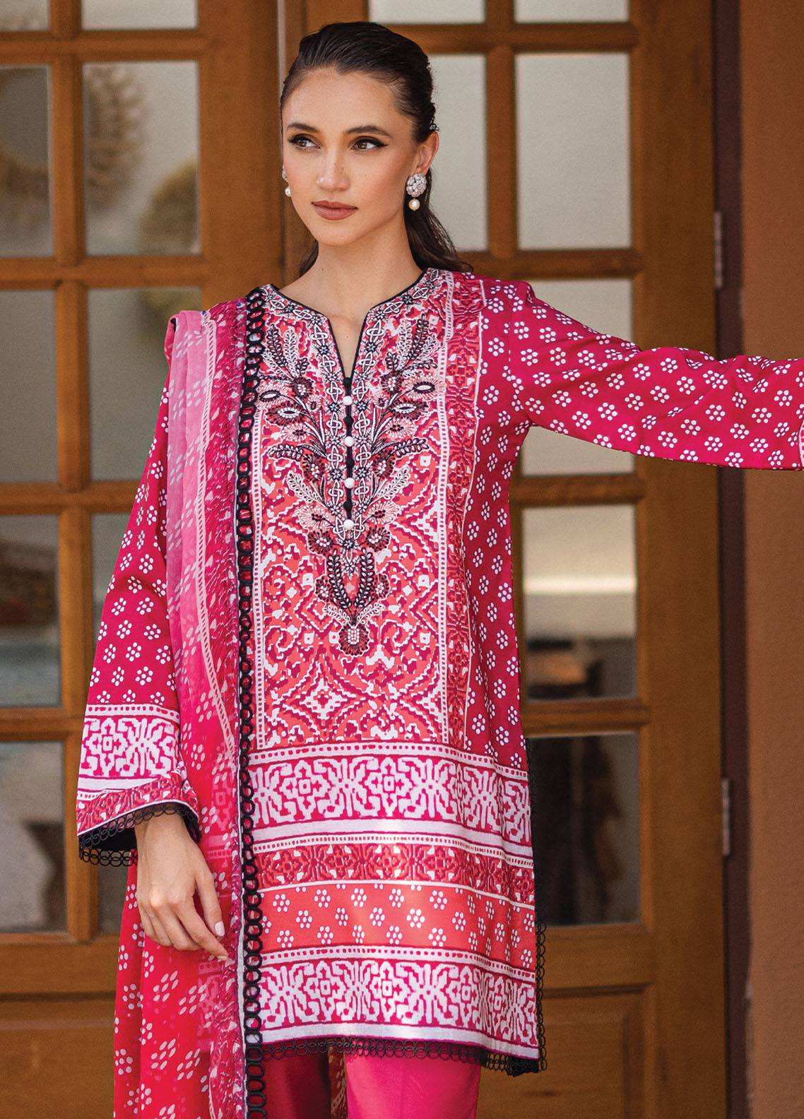 Azalea by Roheenaz Unstitched Lawn Collection 2024 Coral Cascade RNZ-06B