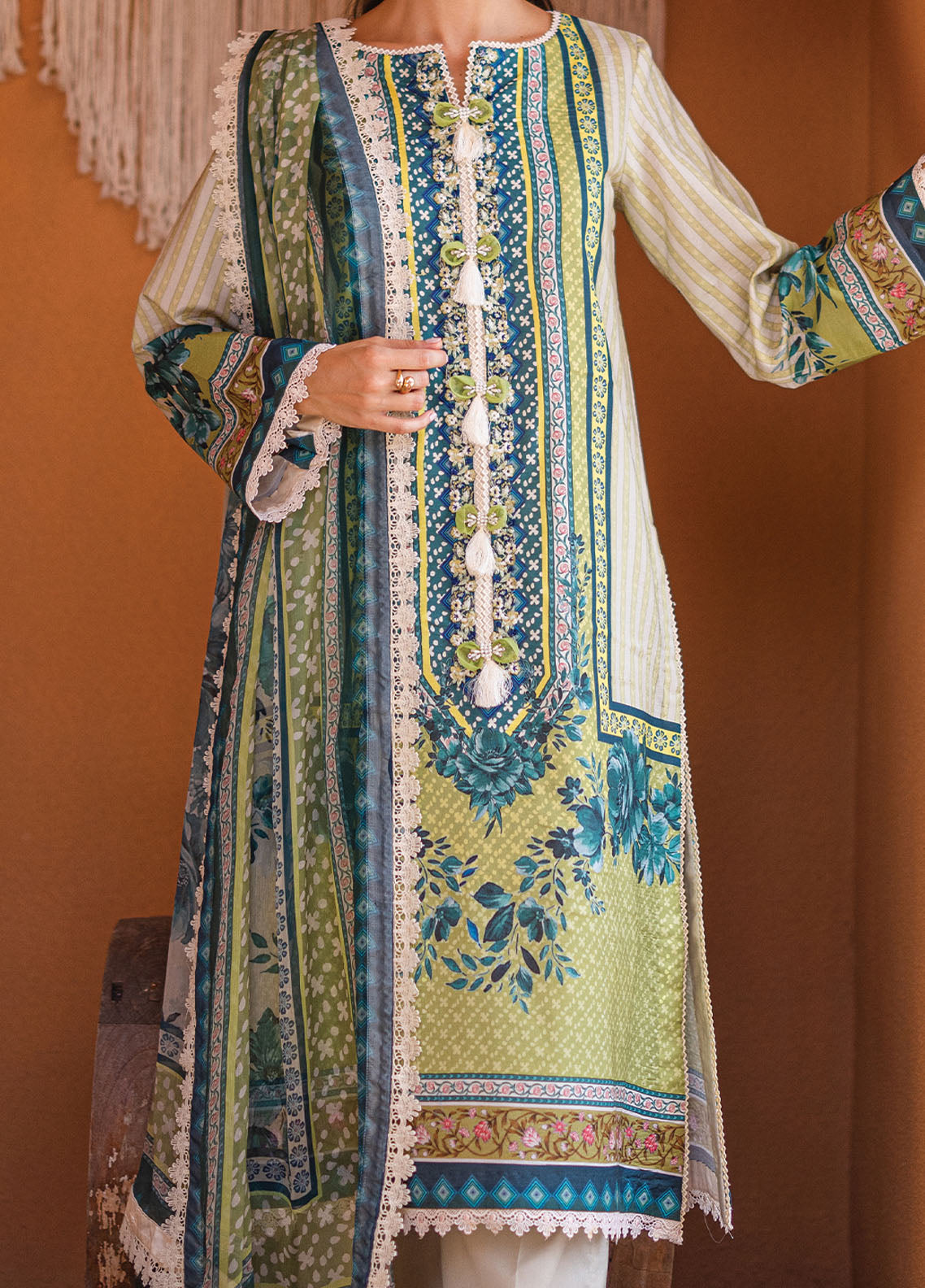 Azalea by Roheenaz Unstitched Lawn Collection 2024 Ivory Elegance RNZ-07A