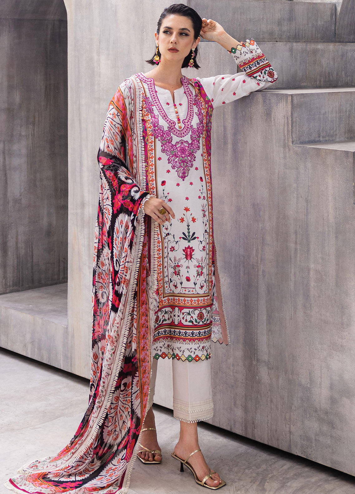 Azalea by Roheenaz Unstitched Lawn Collection 2024 Marigold Meadows RNZ-01A
