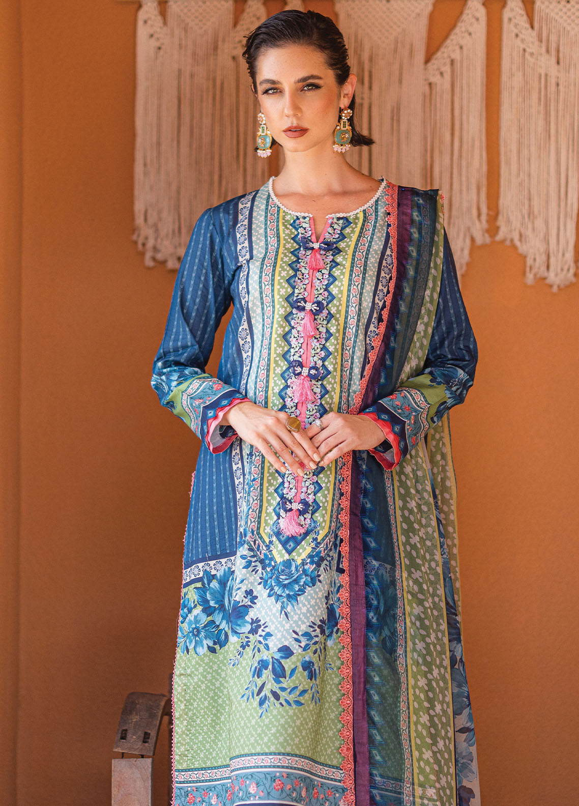 Azalea by Roheenaz Unstitched Lawn Collection 2024 Mirage Mesh RNZ-07B