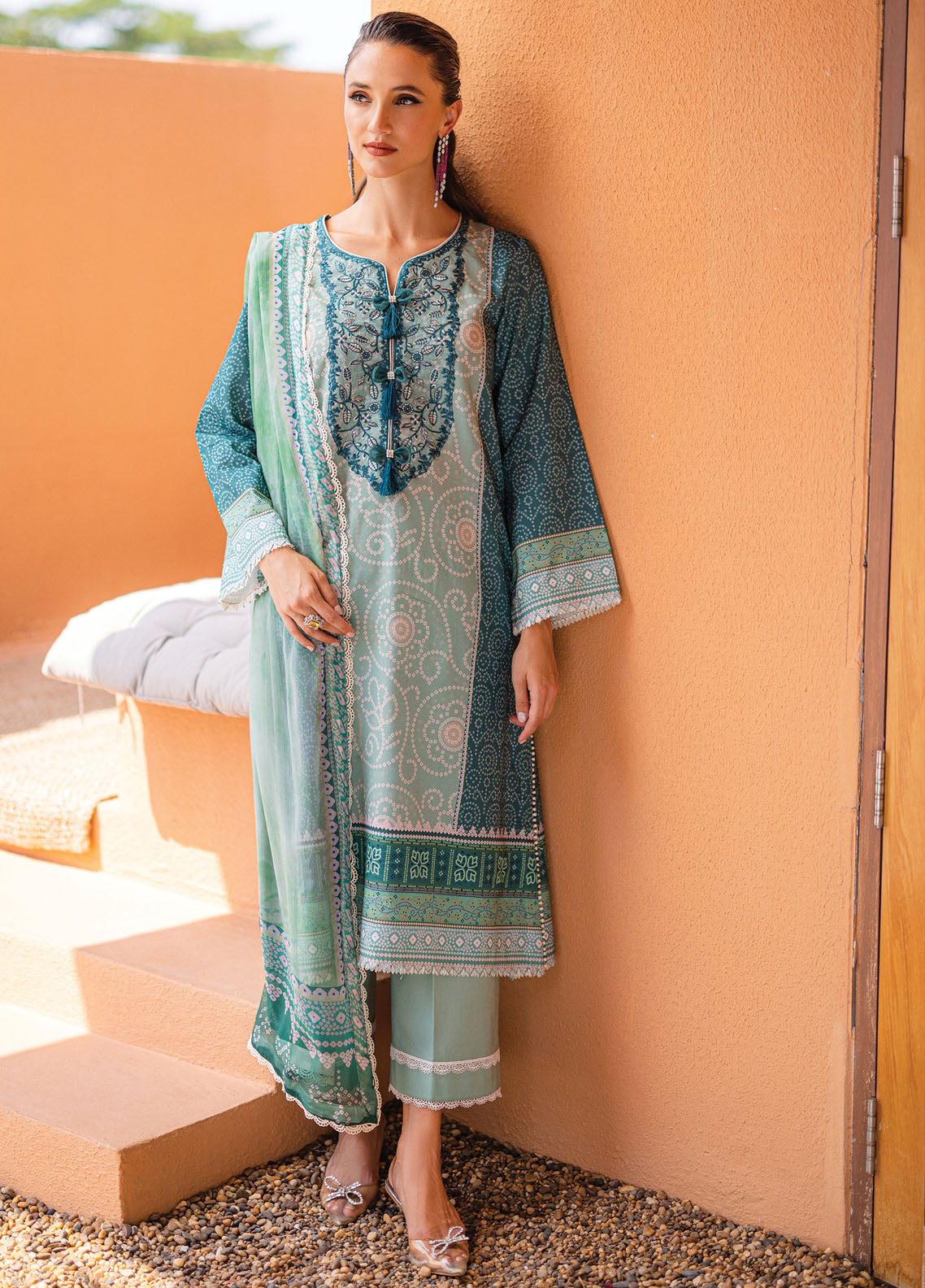 Azalea by Roheenaz Unstitched Lawn Collection 2024 Ocean Breeze RNZ-02B