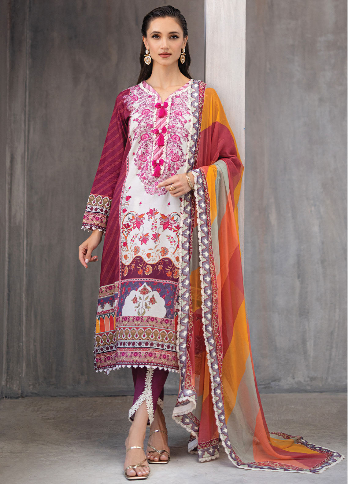 Azalea by Roheenaz Unstitched Lawn Collection 2024 Orchid Oasis RNZ-05B