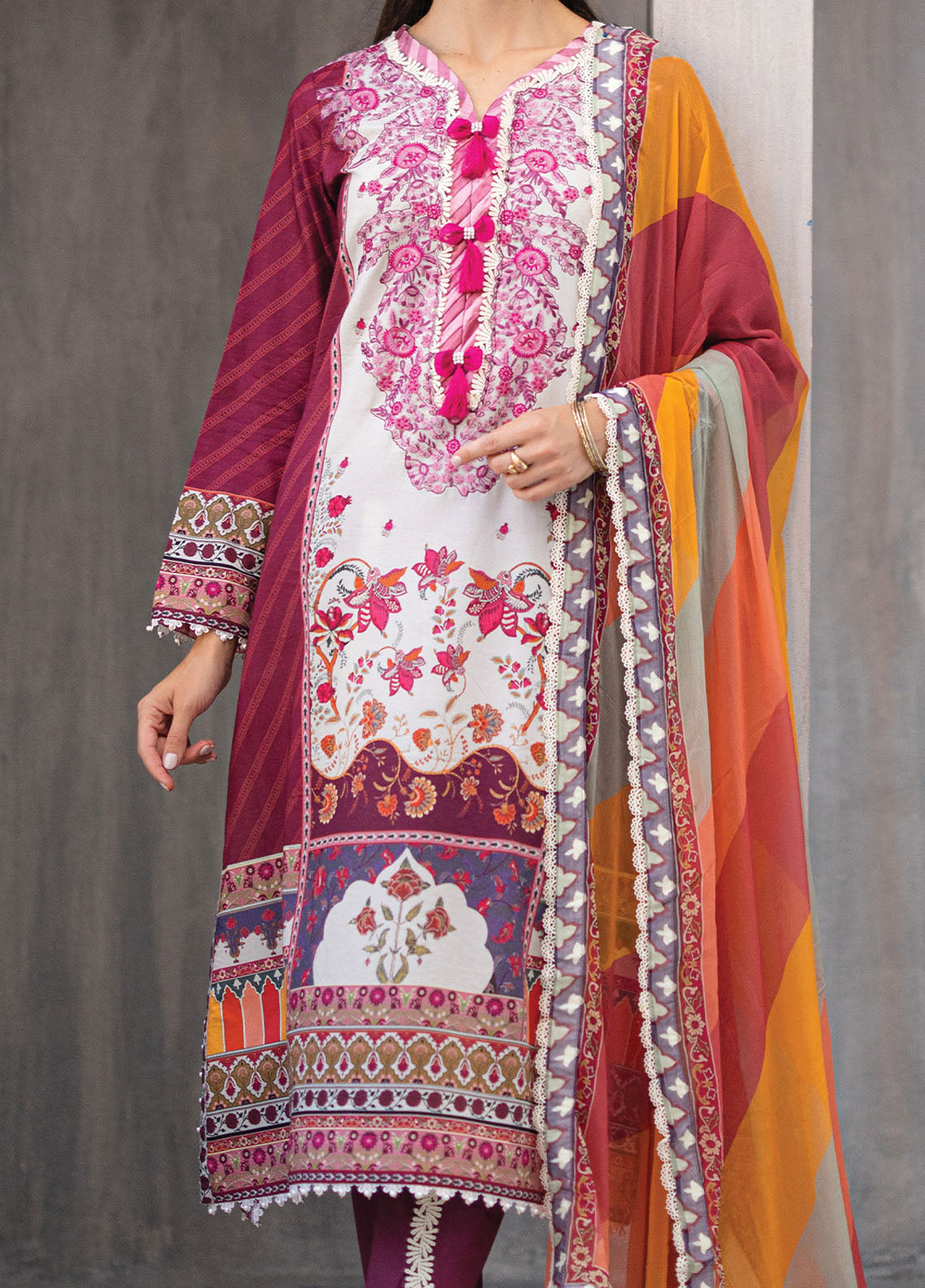 Azalea by Roheenaz Unstitched Lawn Collection 2024 Orchid Oasis RNZ-05B