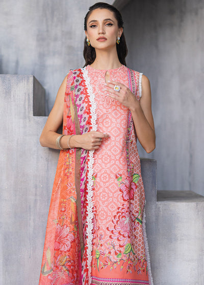 Azalea by Roheenaz Unstitched Lawn Collection 2024 Radiant Rose RNZ-04A