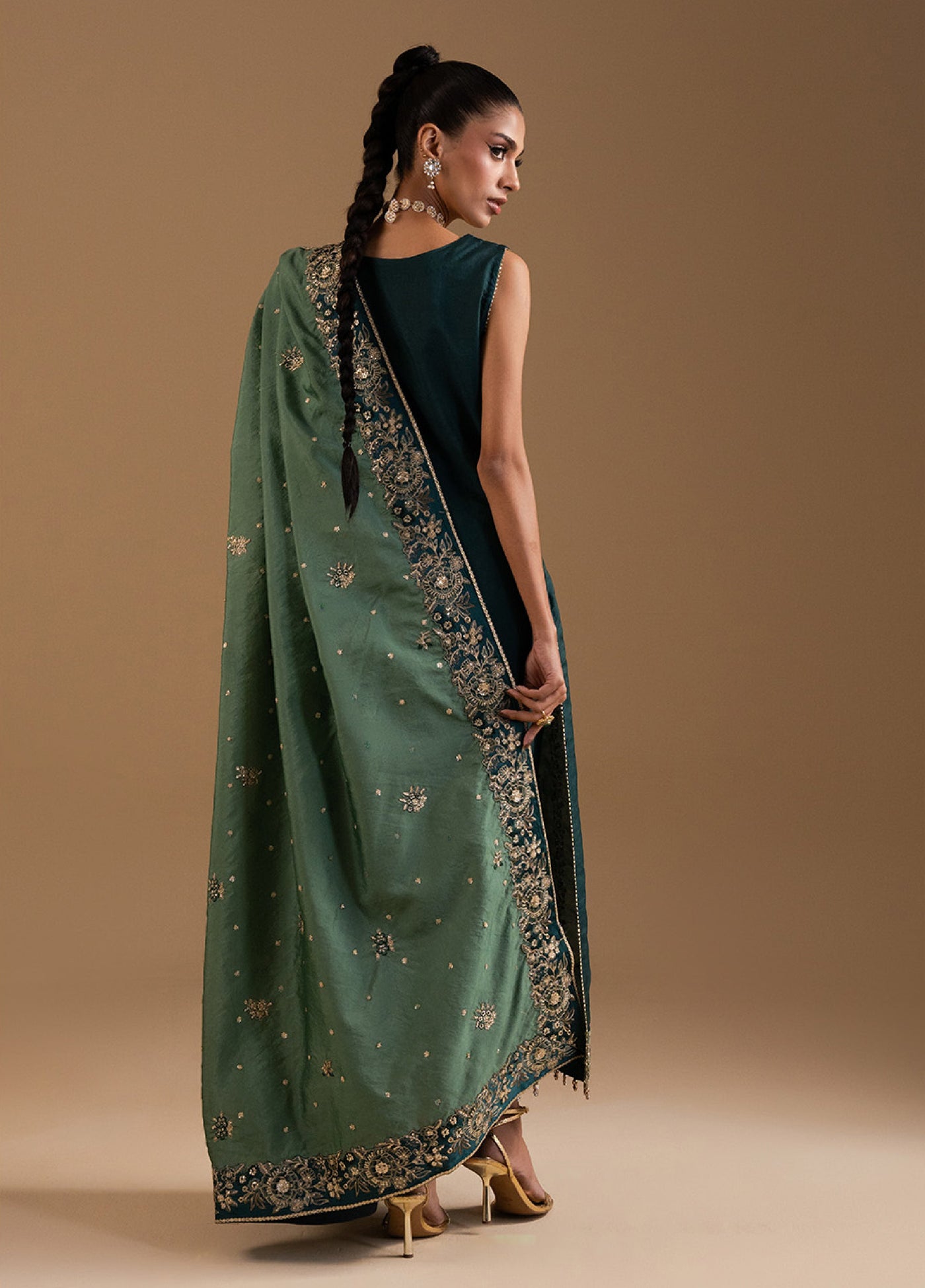 Afsanay by Zariya Luxury Embroidered Unstitched Chiffon 3 Piece Suits ZRY25LF D1 ZB50038 - Festive Collection