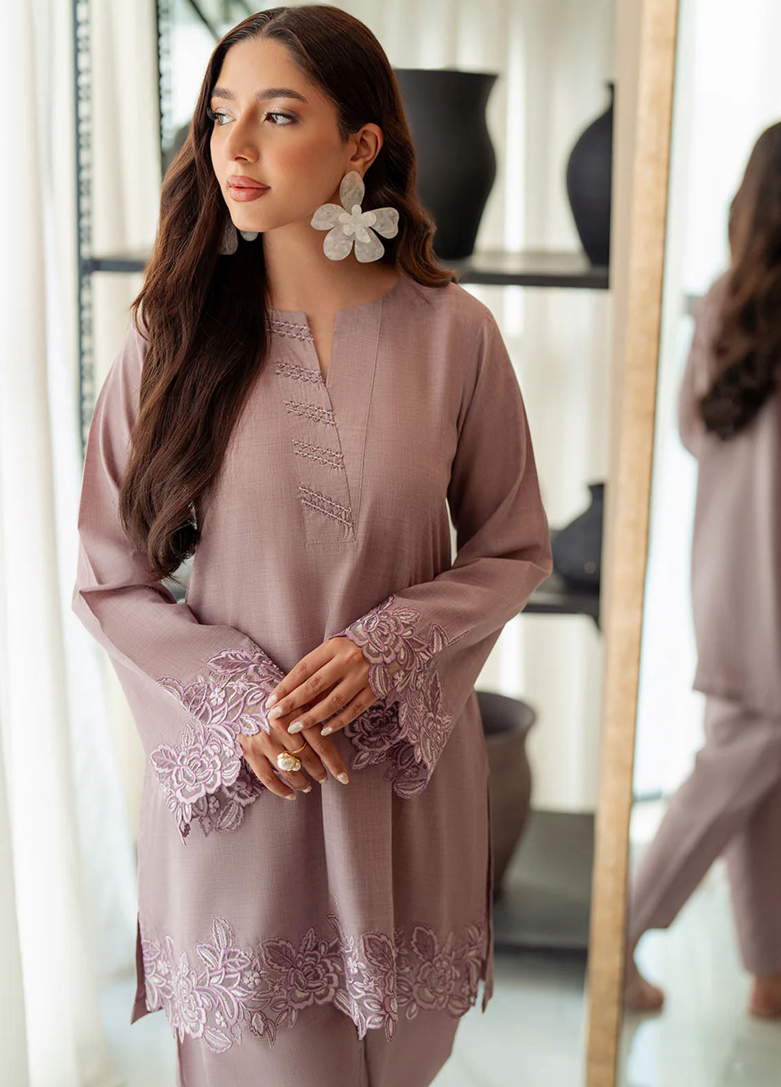 Azure Pret Casual Blended 2 Piece Suit Dusky Rose