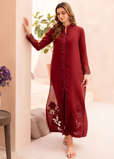 Azure Pret Embroidered Silk 2 Piece Suit Cherry Crush