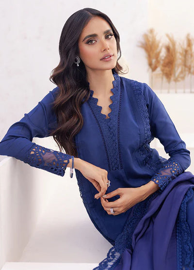 Azure Pret Embroidered Silk 3 Piece Suit Imperial Iris