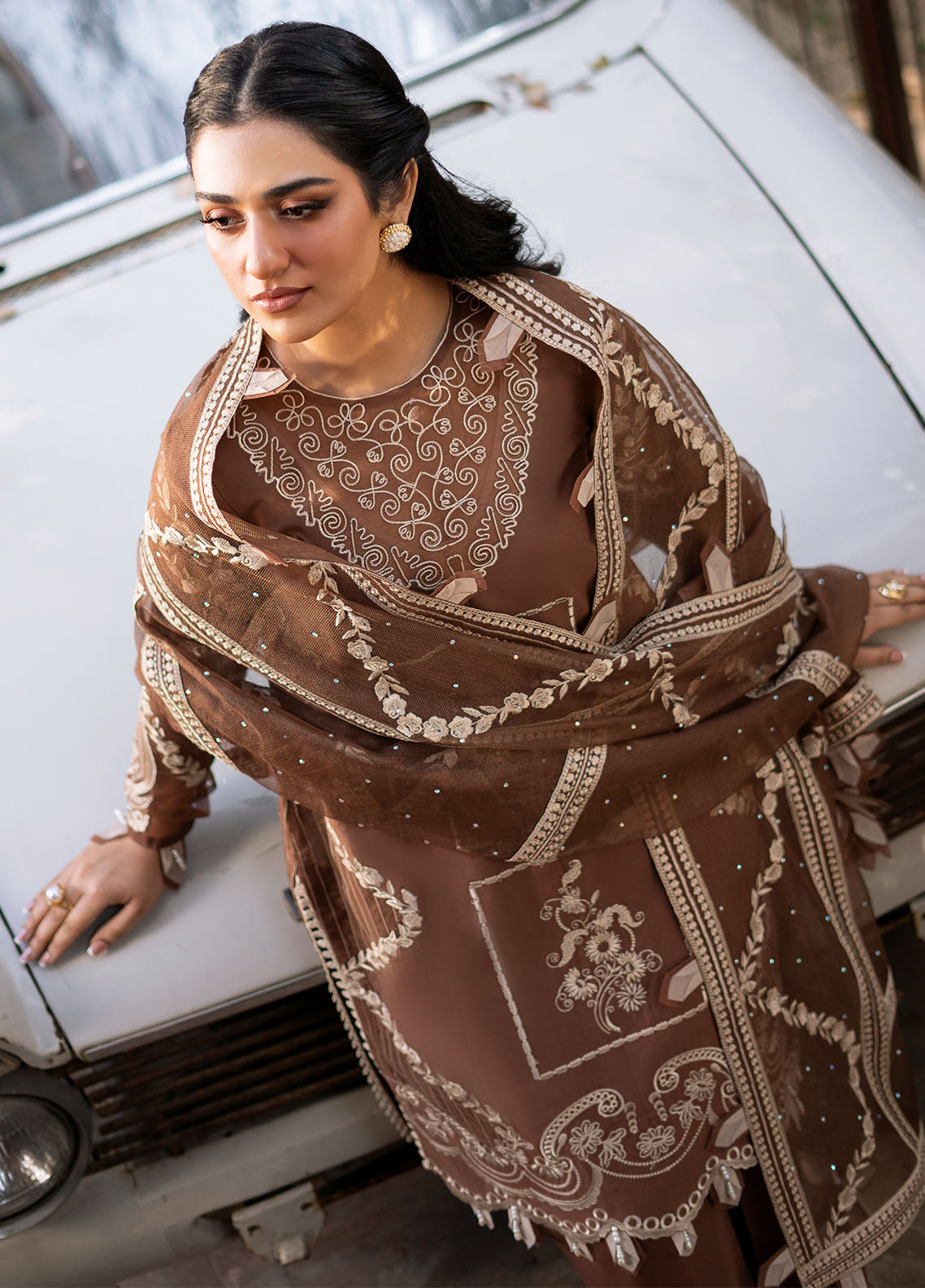 Blossom by Fozia Khalid Embroidered Lawn Suits Unstitched 3 Piece FK25B FK-7005 Spirea