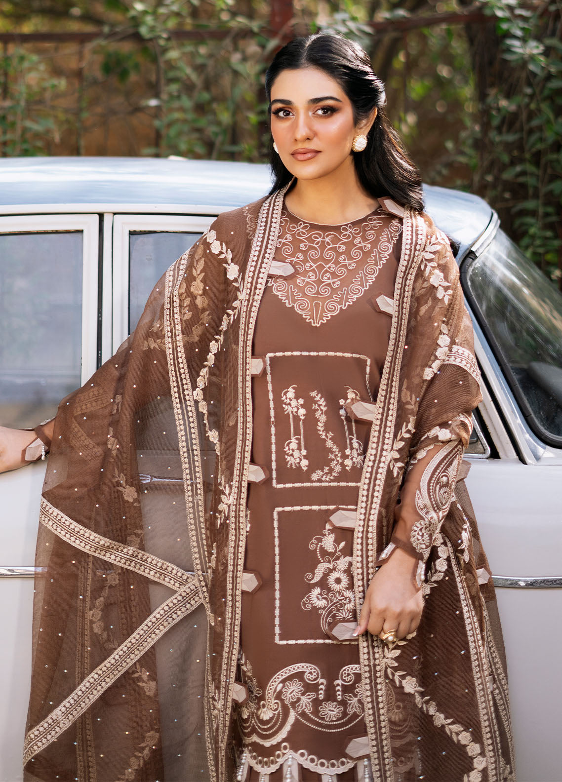 Blossom by Fozia Khalid Embroidered Lawn Suits Unstitched 3 Piece FK25B FK-7005 Spirea