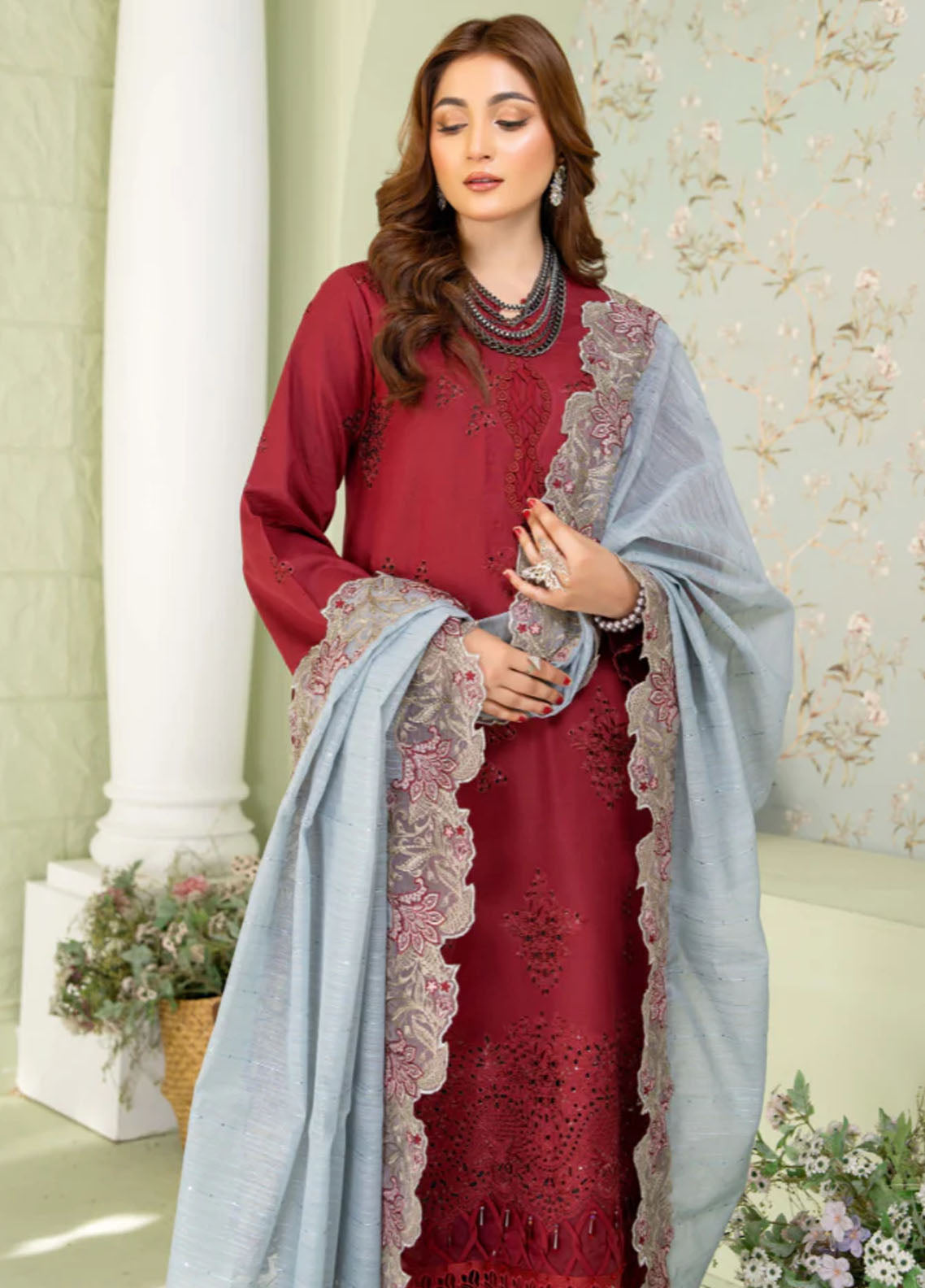 Baad e Baharan by Humdum Unstitched Lawn Collection 2024 D-08
