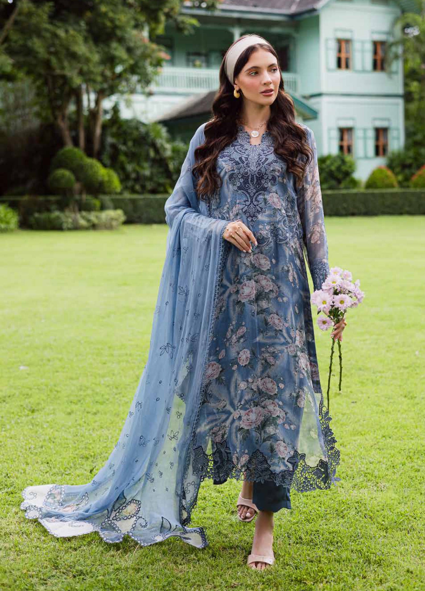 Ballerina by Nureh Unstitched Embroidered and Embellished  Chiffon 4 peice NU25BF NU2-184 - Formals Collection