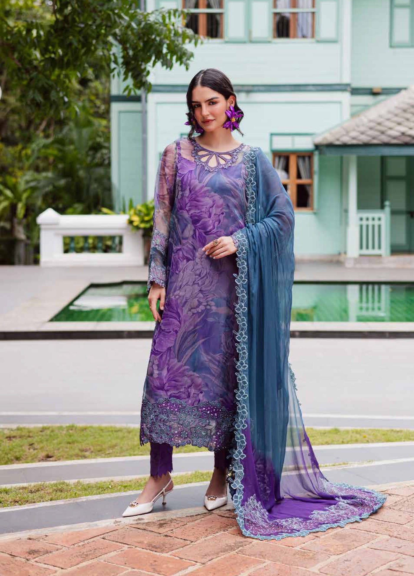 Ballerina by Nureh Unstitched Embroidered and Embellished Chiffon 4 peice NU25BF NU2-185 - Formals Collection