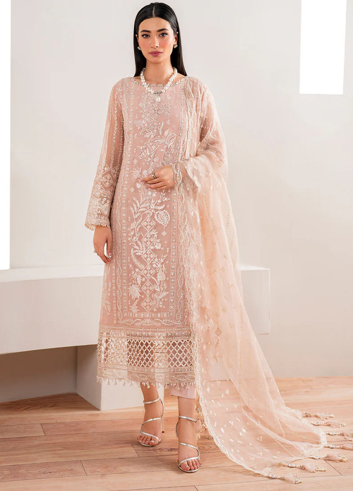 Baroque Embroidered Chiffon Suits Unstitched 3 Piece BQ25EF UF-681