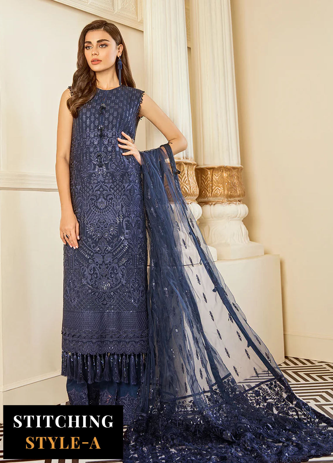Baroque Embroidered Chiffon Suits Unstitched 3 Piece BQ25UF Delph
