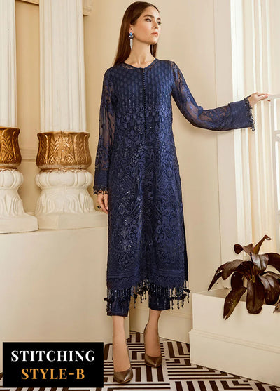 Baroque Embroidered Chiffon Suits Unstitched 3 Piece BQ25UF Delph