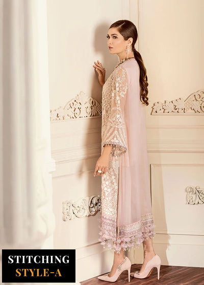 Baroque Embroidered Chiffon Suits Unstitched 3 Piece BQ25UF Dove