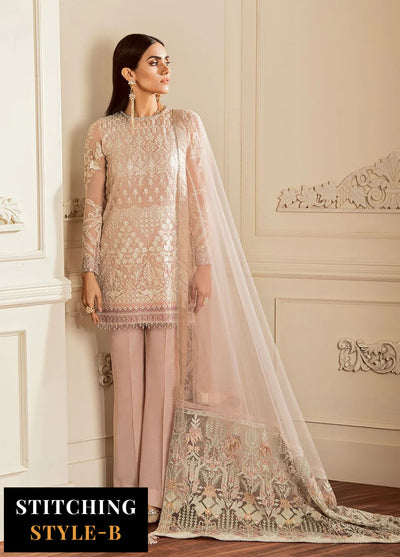 Baroque Embroidered Chiffon Suits Unstitched 3 Piece BQ25UF Dove