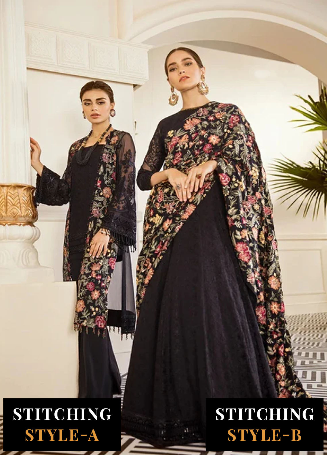 Baroque Embroidered Chiffon Suits Unstitched 3 Piece BQ25UF Exotica