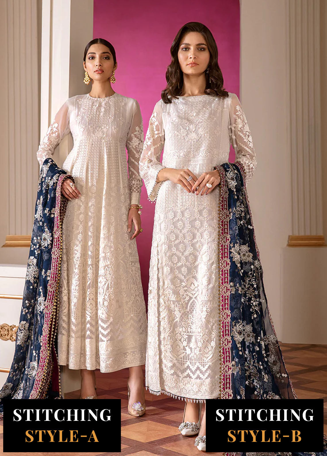 Baroque Embroidered Chiffon Suits Unstitched 3 Piece BQ25UF Glaze