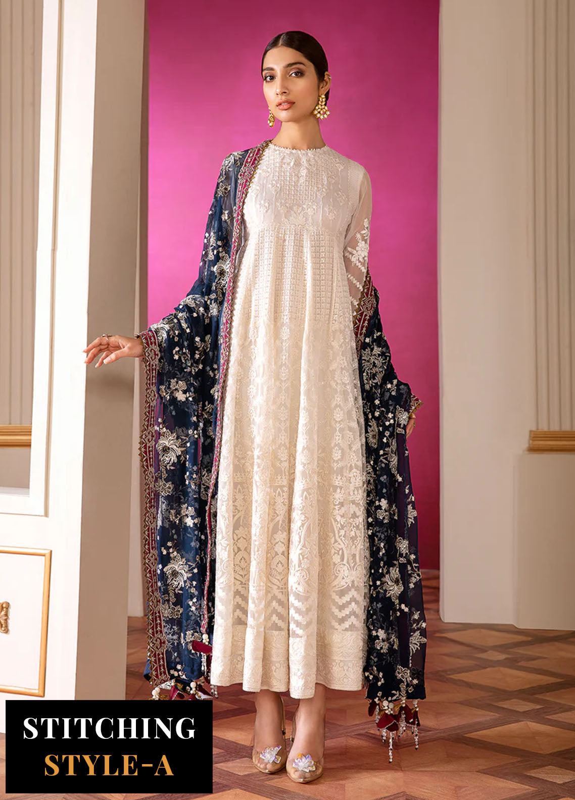 Baroque Embroidered Chiffon Suits Unstitched 3 Piece BQ25UF Glaze