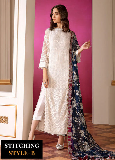 Baroque Embroidered Chiffon Suits Unstitched 3 Piece BQ25UF Glaze