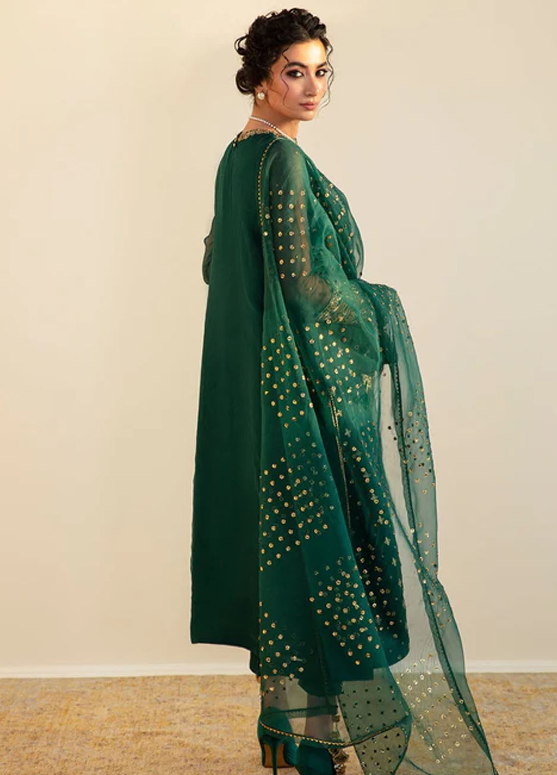 Baroque Embroidered Chiffon Suits Unstitched 3 Piece BQ25UF PR- D395