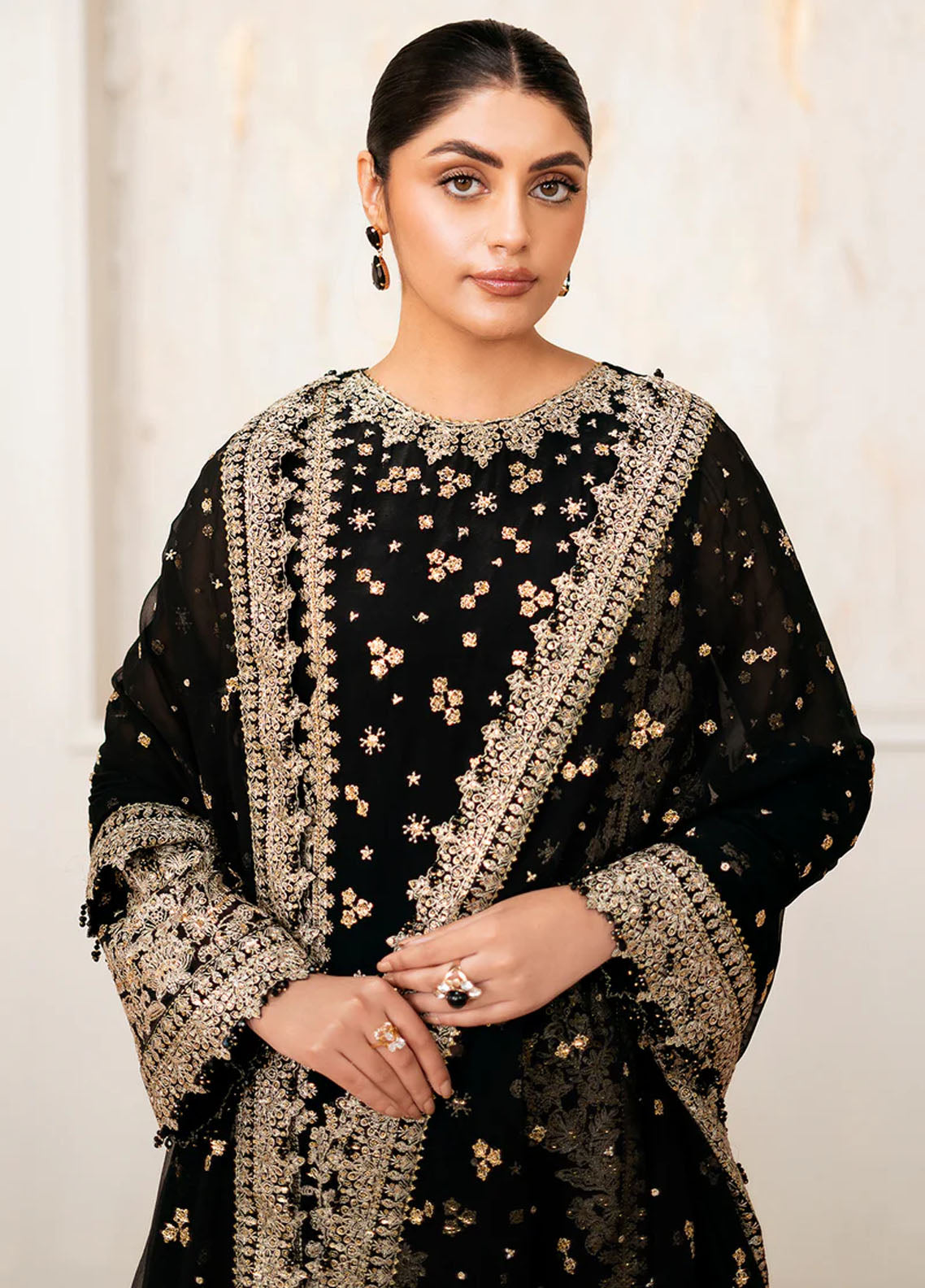 Baroque Embroidered Chiffon Suits Unstitched 3 Piece BQ25UF UF-4038