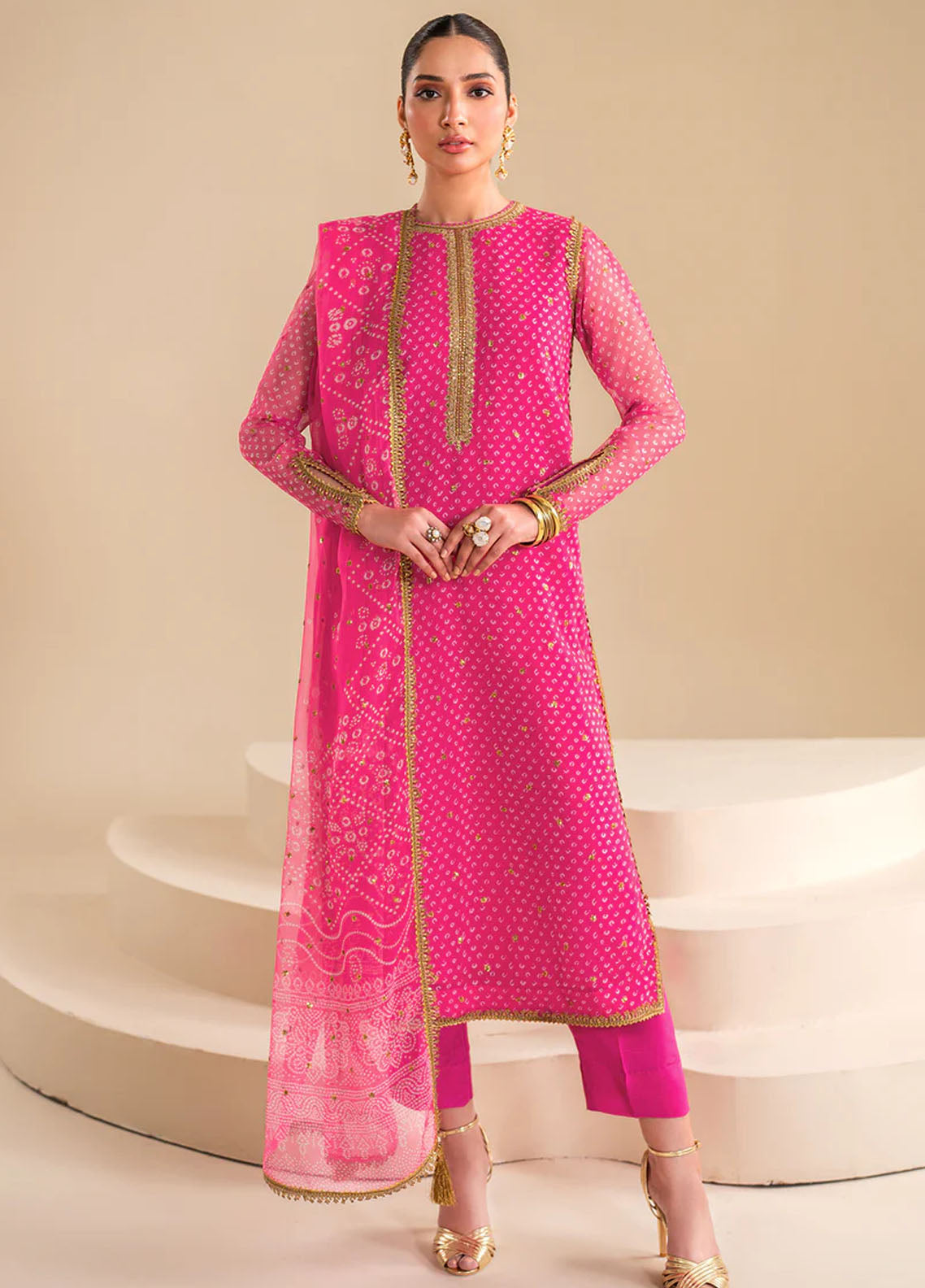 Baroque Embroidered Chiffon Suits Unstitched 3 Piece BQ25UF UF-626