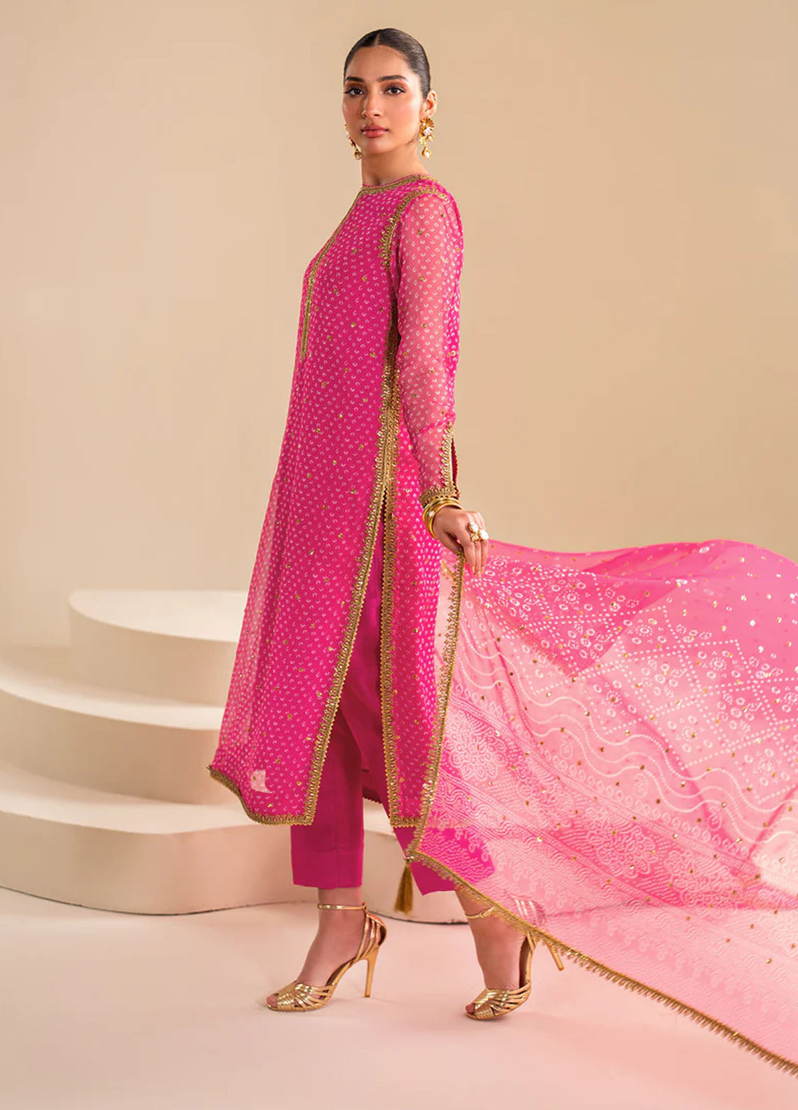 Baroque Embroidered Chiffon Suits Unstitched 3 Piece BQ25UF UF-626
