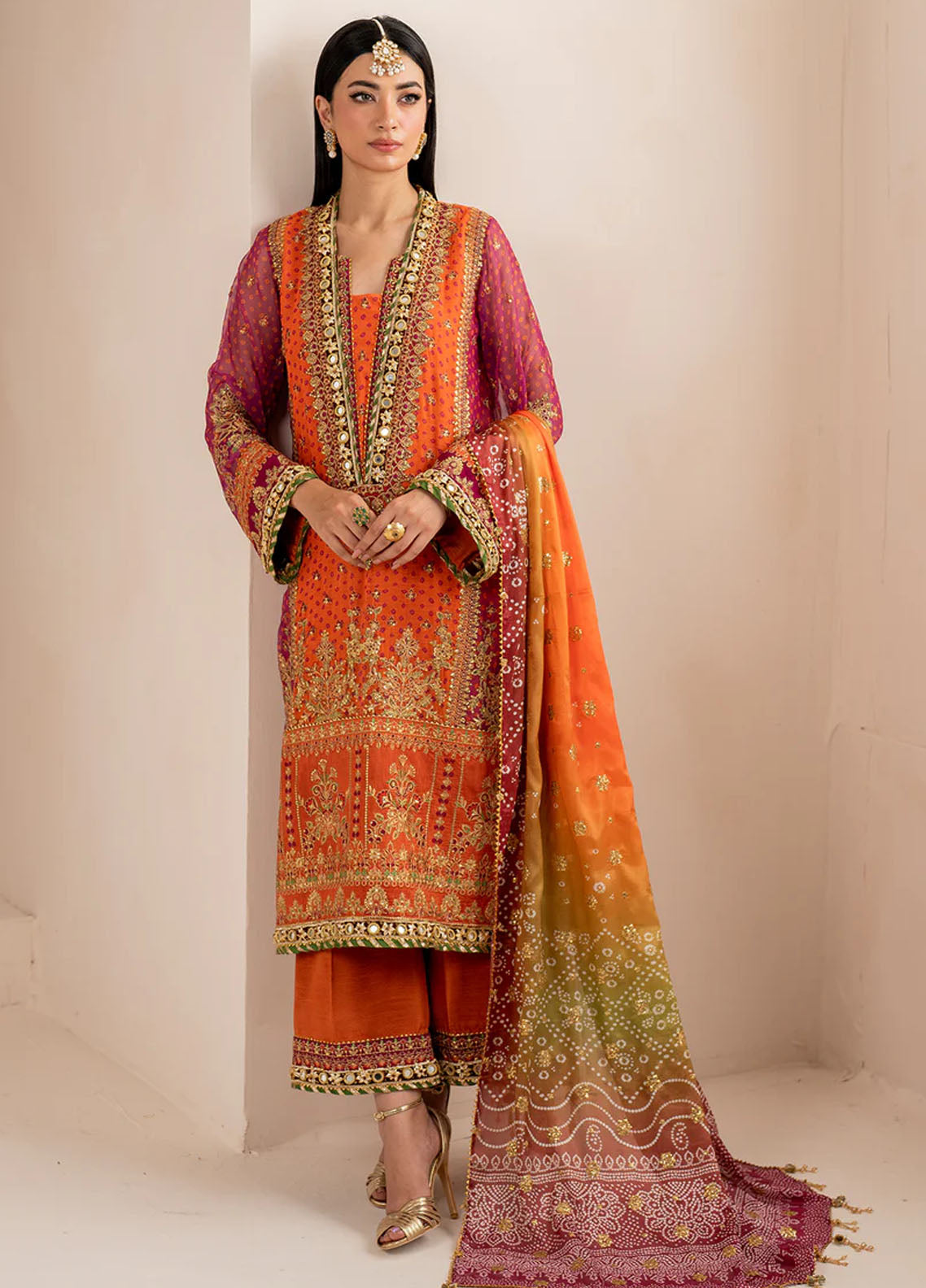 Baroque Embroidered Chiffon Suits Unstitched 3 Piece BQ25UF UF-706