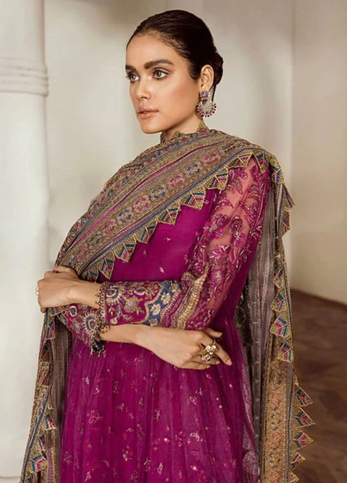 Baroque Embroidered Net Suits Unstitched 3 Piece BQ25UF Cali Glam