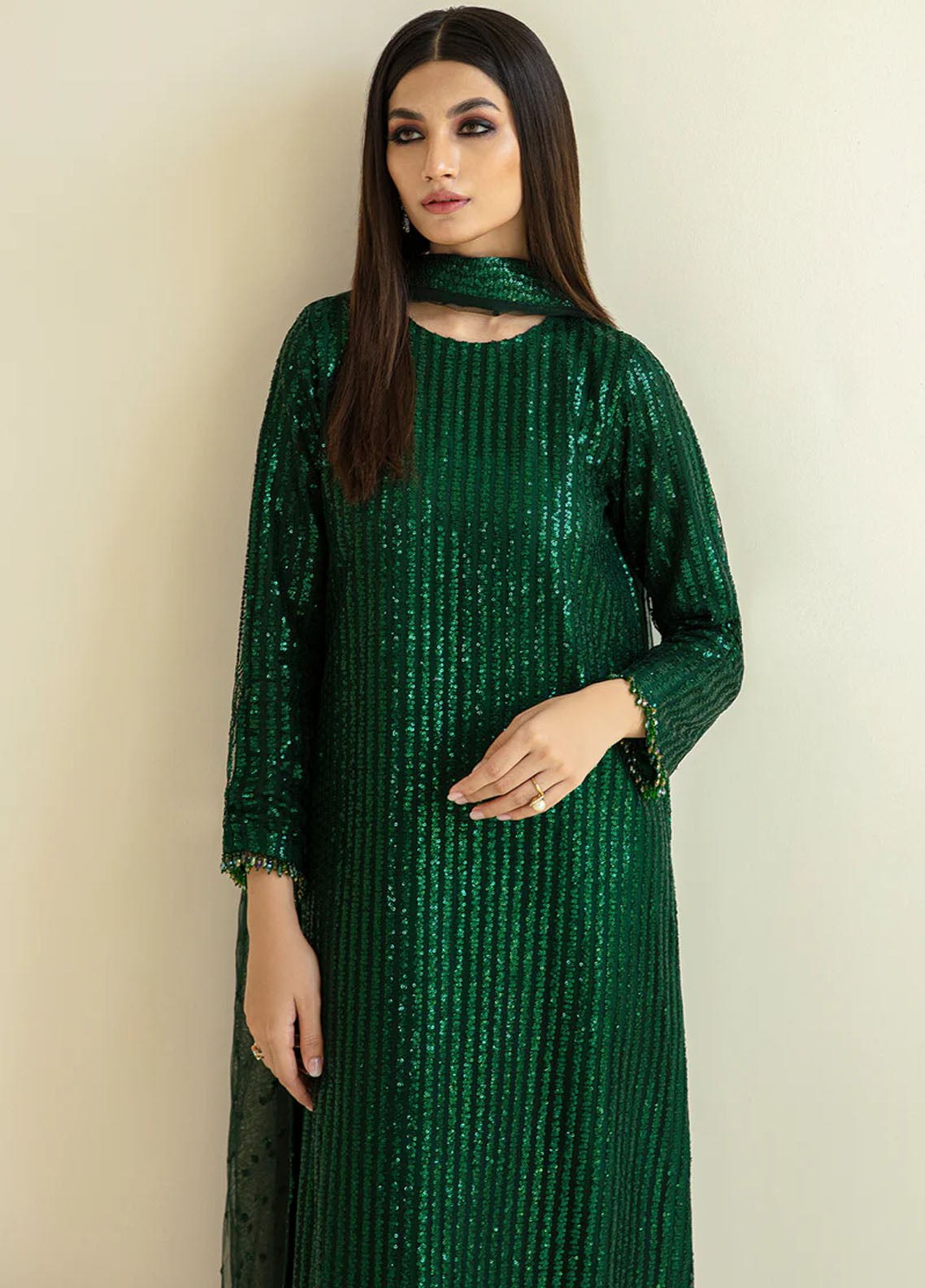 Baroque Embroidered Net Suits Unstitched 3 Piece BQ25UF PR- D386