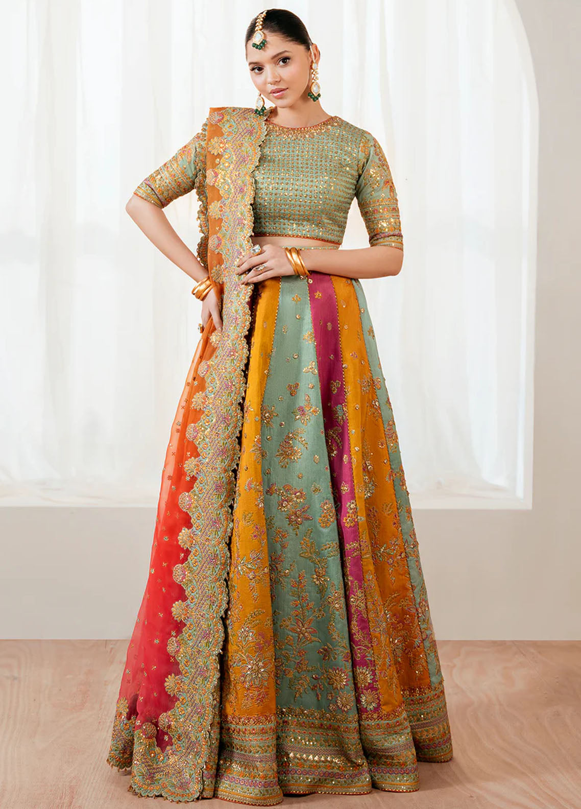 Baroque Embroidered Organza Suits Unstitched 3 Piece BQ25UF UF-4036