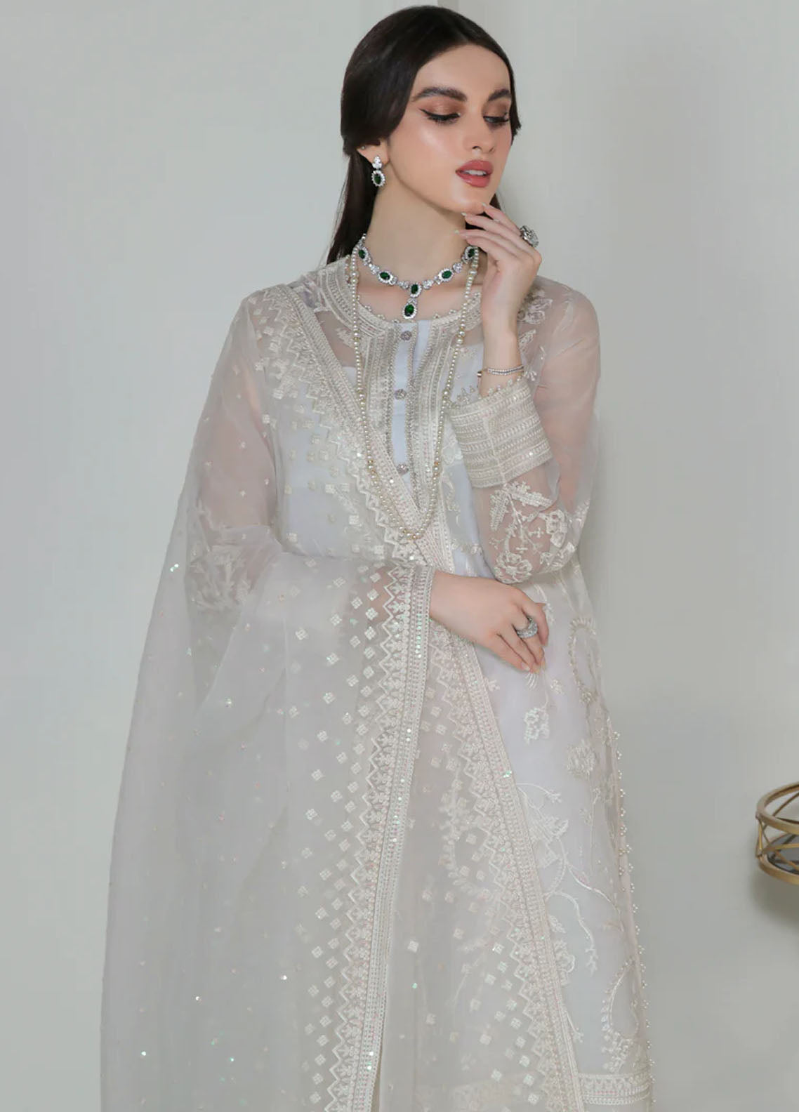 Baroque Embroidered Organza Suits Unstitched 3 Piece BQ25UF UF- D186
