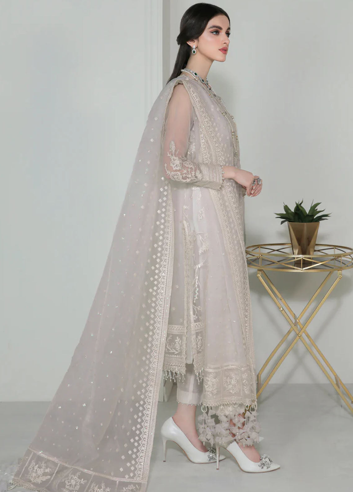 Baroque Embroidered Organza Suits Unstitched 3 Piece BQ25UF UF- D186