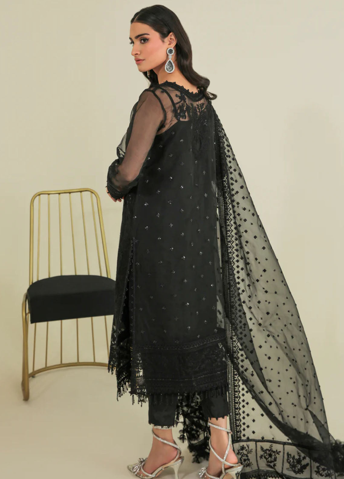 Baroque Embroidered Organza Suits Unstitched 3 Piece BQ25UF UF- D235
