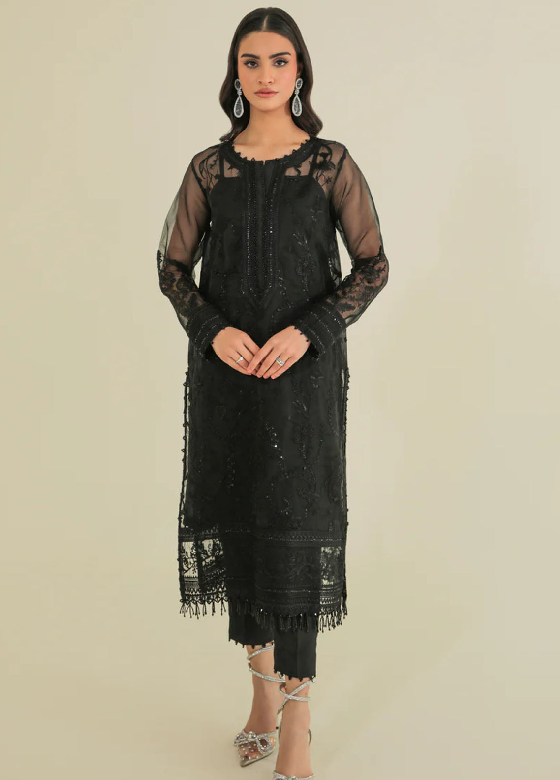 Baroque Embroidered Organza Suits Unstitched 3 Piece BQ25UF UF- D235