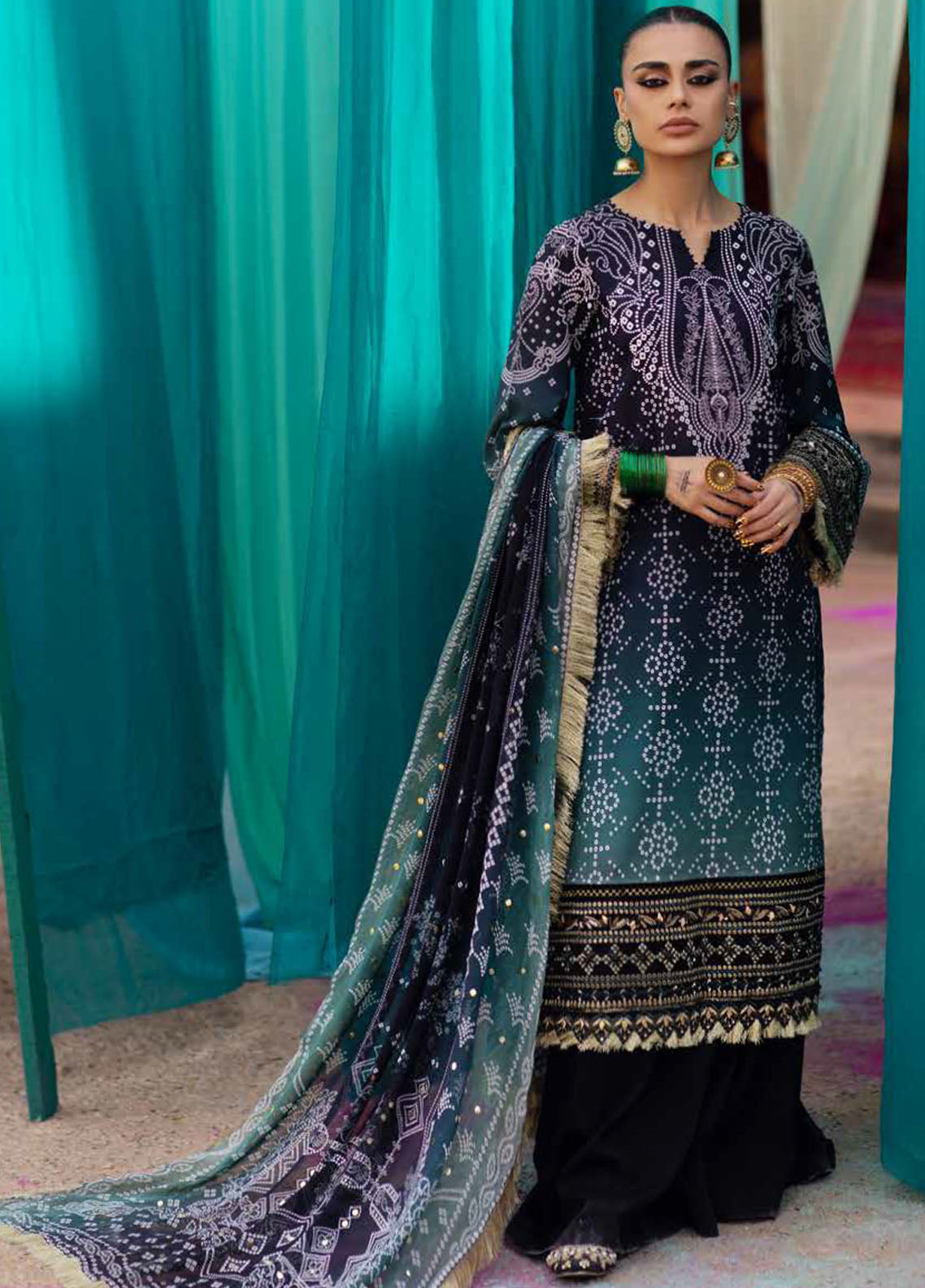 Bazaar By Nureh Embroidered Lawn Collection 2024 NS-129