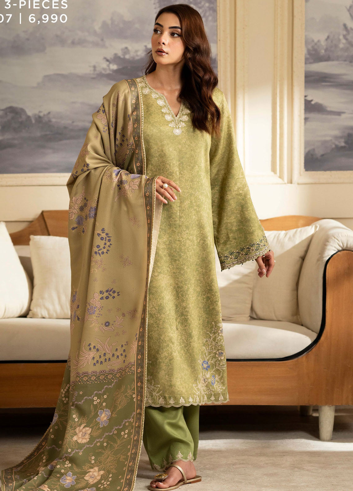 Bellini By Seran Embroidered Cotail Suit Unstitched 3 Piece SRN24BW D-07 Olivia - Winter Collection